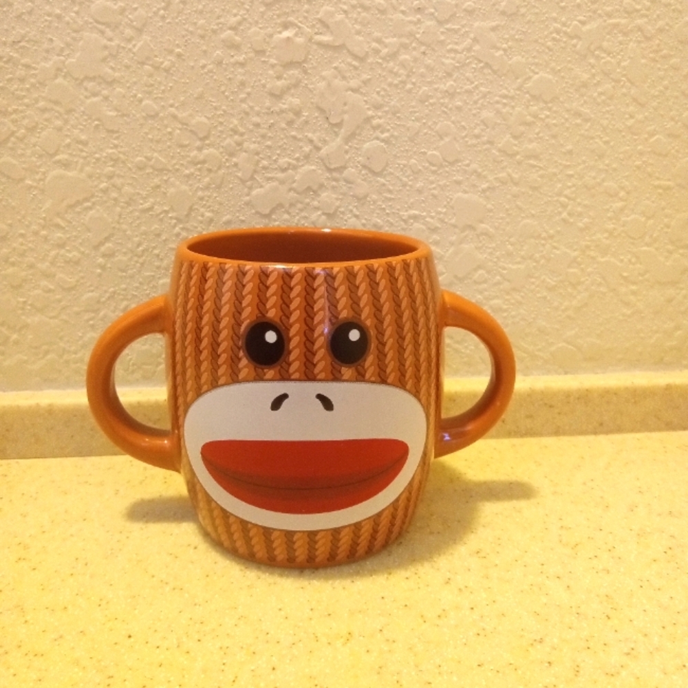 Sock monkey holiday mug